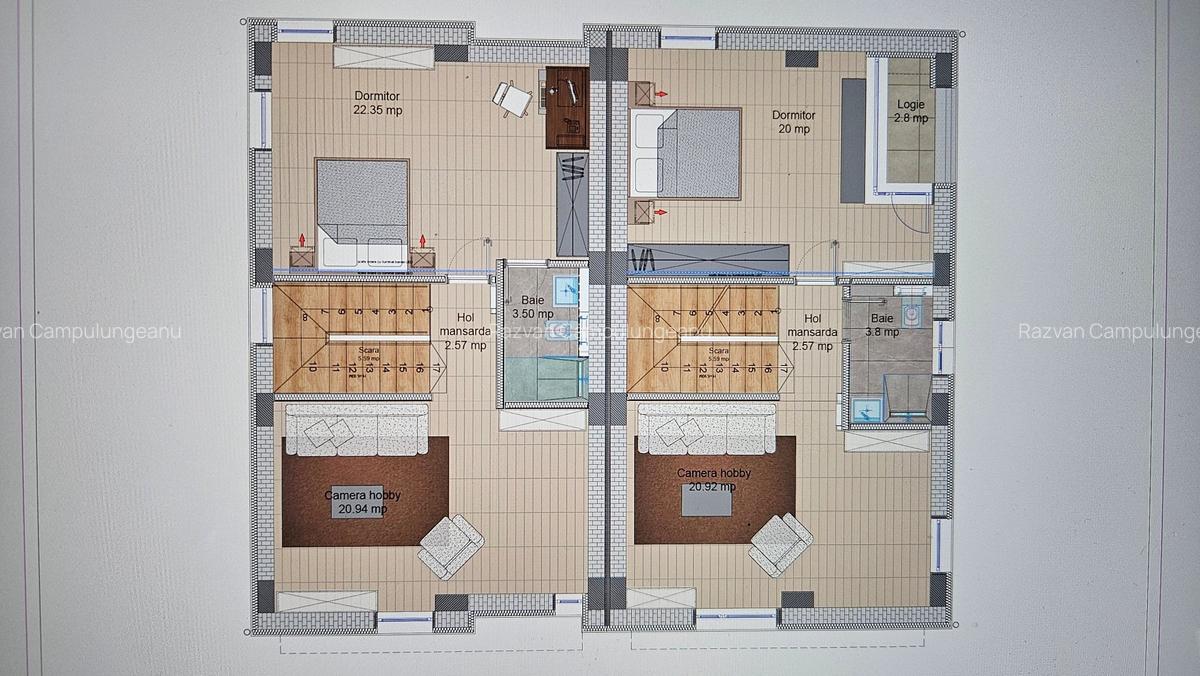 VILE P+1+M, 5 camere+Teren 150 mp.zona Otopeni-DIRECT DEZVOLTATOR - 25