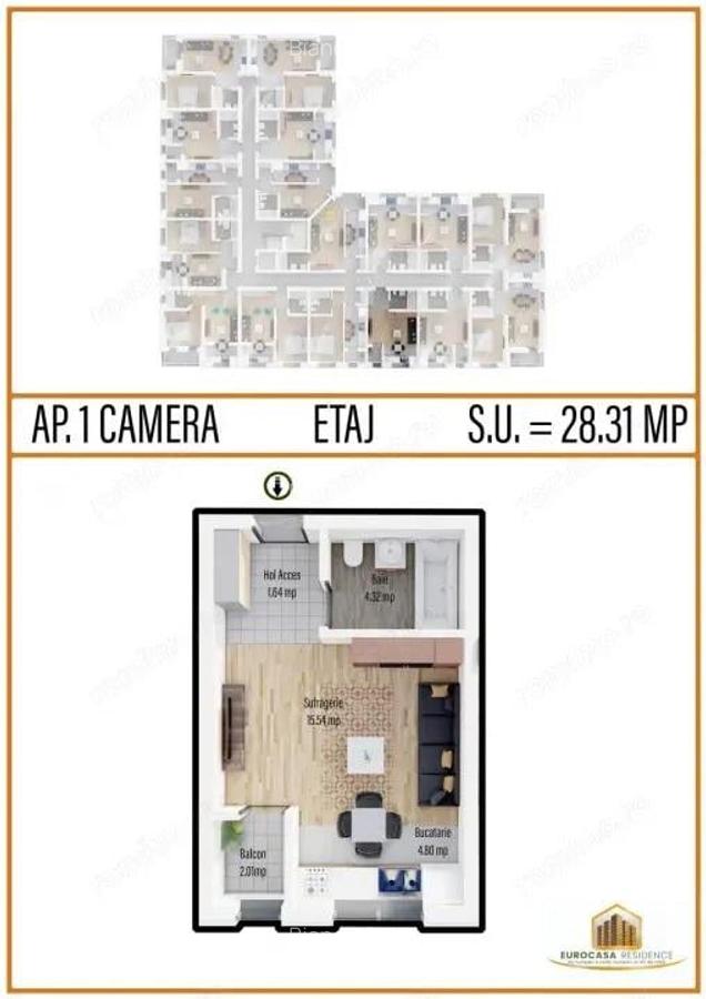 Garsoniera confort 1, bloc nou, etaj 2, strada TINERETULUI - CHIAJNA - 1