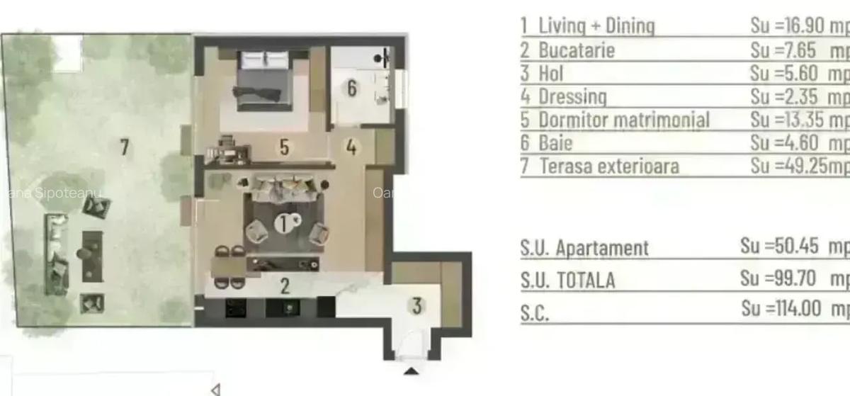 Apartament 2 camere | Lux | Terasa 49,25 mp I Bloc nou | COMISION 0 % - 7