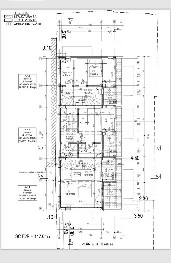Triplex superb cu 3 apartamente individuale pe 2 nivele P+1+2E in Bucurestii Noi - 17