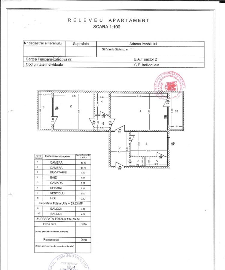 PF apartament 2 camere 64 mp 2 balcoane an 1992 clasa B etaj 4 Baicului zona G - 10