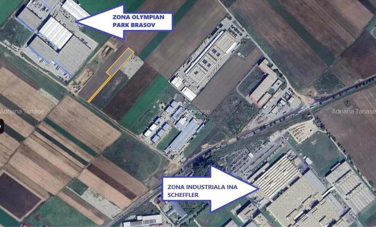 TEREN 4625 mp in zona industriala CRISTIAN, lungime 129 m, latime 31 m,utilitati - 2