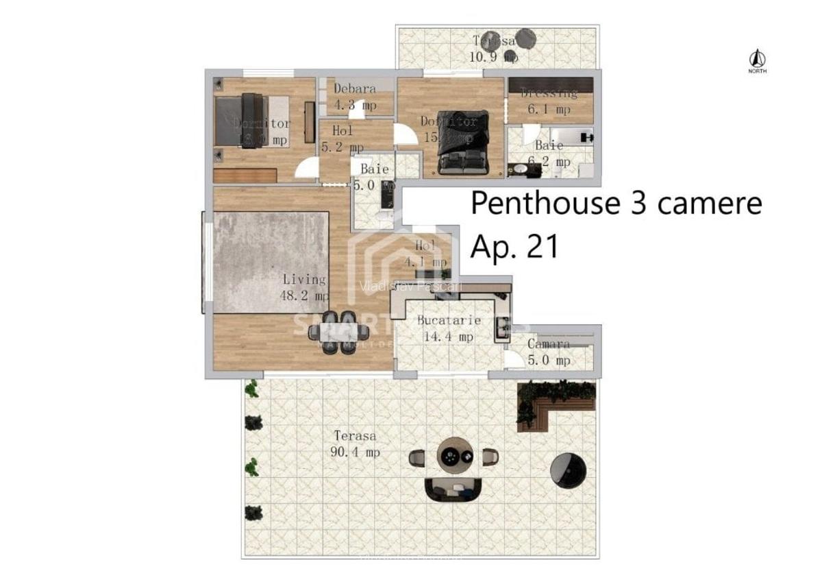 Penthouse de 3 camere Metalurgiei Berceni Sector 4 - 2