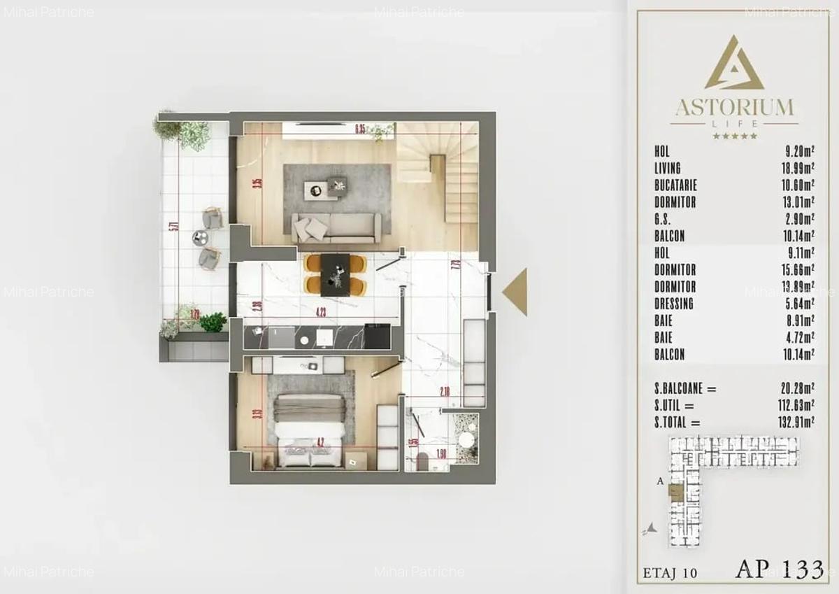 Astorium Life 4 camere - Etajele 10 si 11 | premium | 1 decembrie - 5