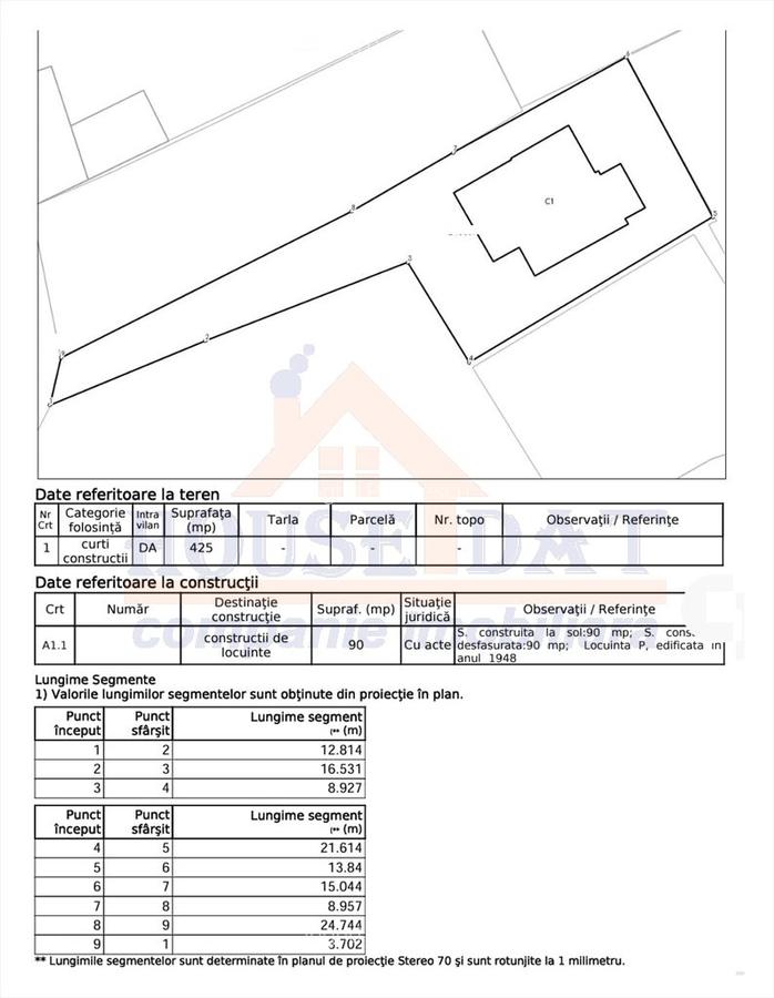 Vanzare teren 425 mp cu casa 90 mp, zona Piata Muncii - 6