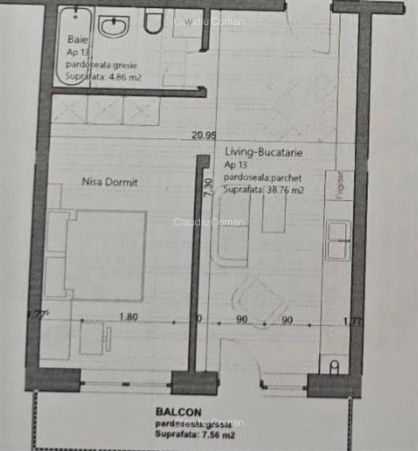 Garsoniera de vanzare  Sanpetru Residence 43 mp. 76000 Euro - 1