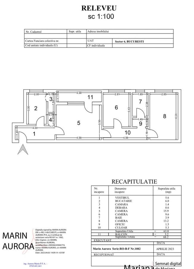 De vanzare - 3 camere 68mp - Apusului - 950m Metrou Gorjului - 9