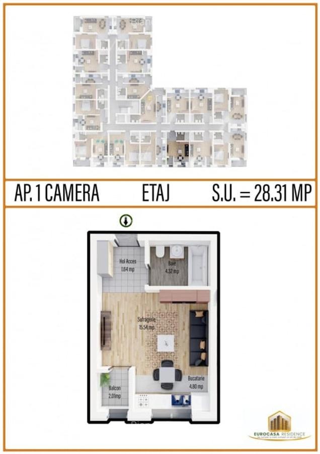 Garsoniera confort 1, bloc nou, etaj 2, strada TINERETULUI - CHIAJNA - 1