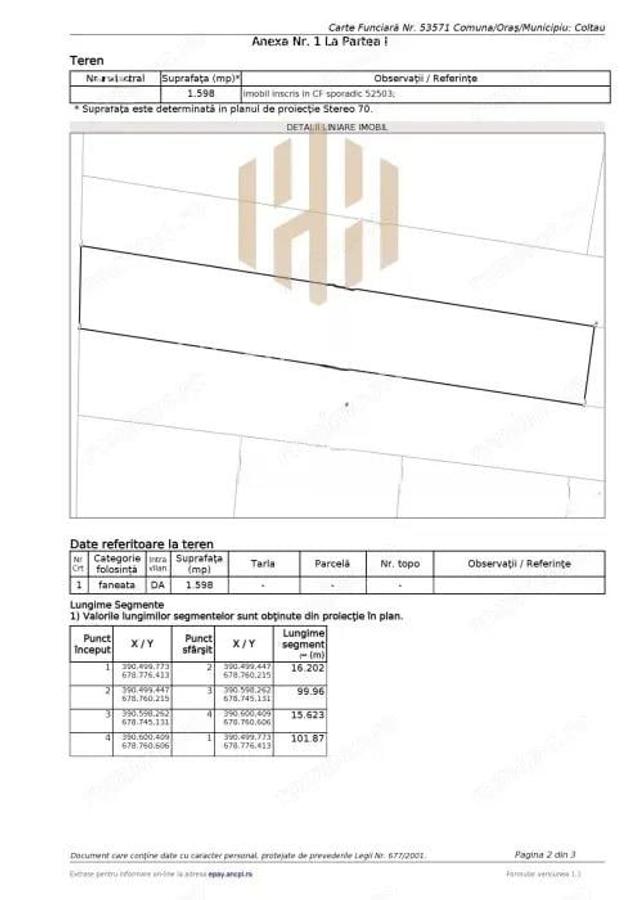 Teren intravilan Catalina, 1 598 mp ,acces din drum principal - 2