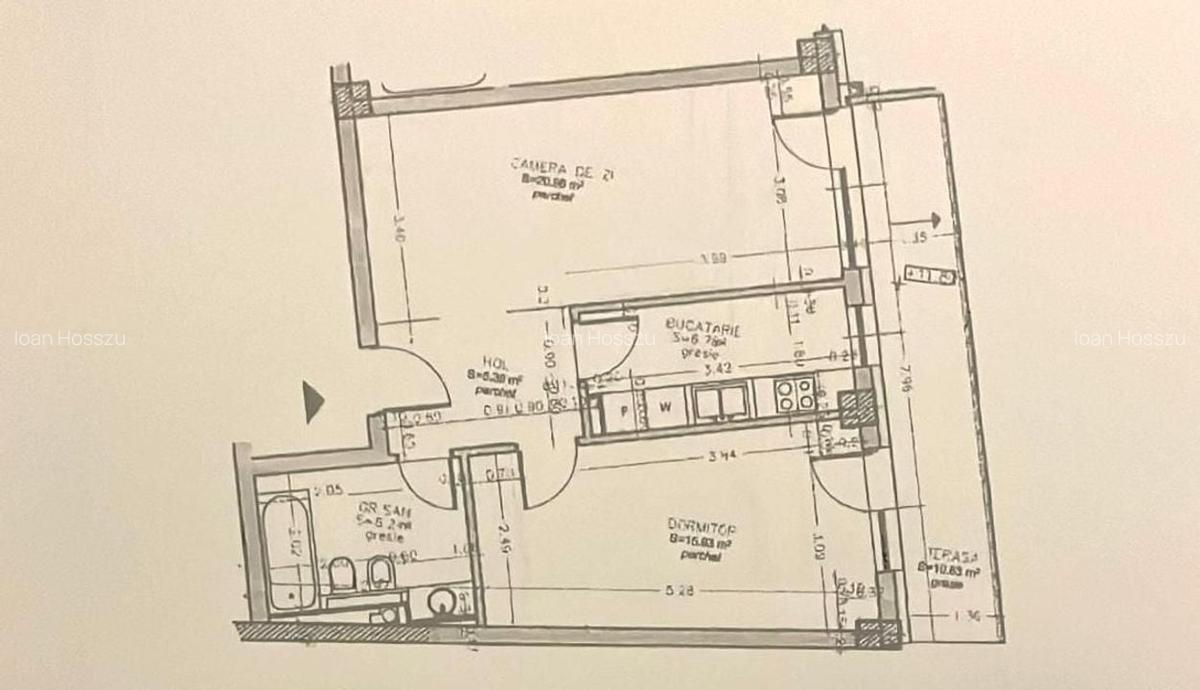 Apartament 2 camere 56 mp, terasa, parcare, Buna Ziua - 7