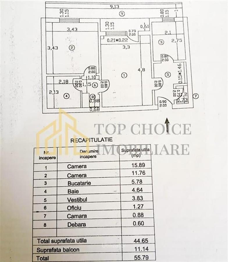 OPORTUNITATE OBOR STEFAN CEL MARE - 2 CAMERE, BLOC 1962, VEDERE STRADALA - 36