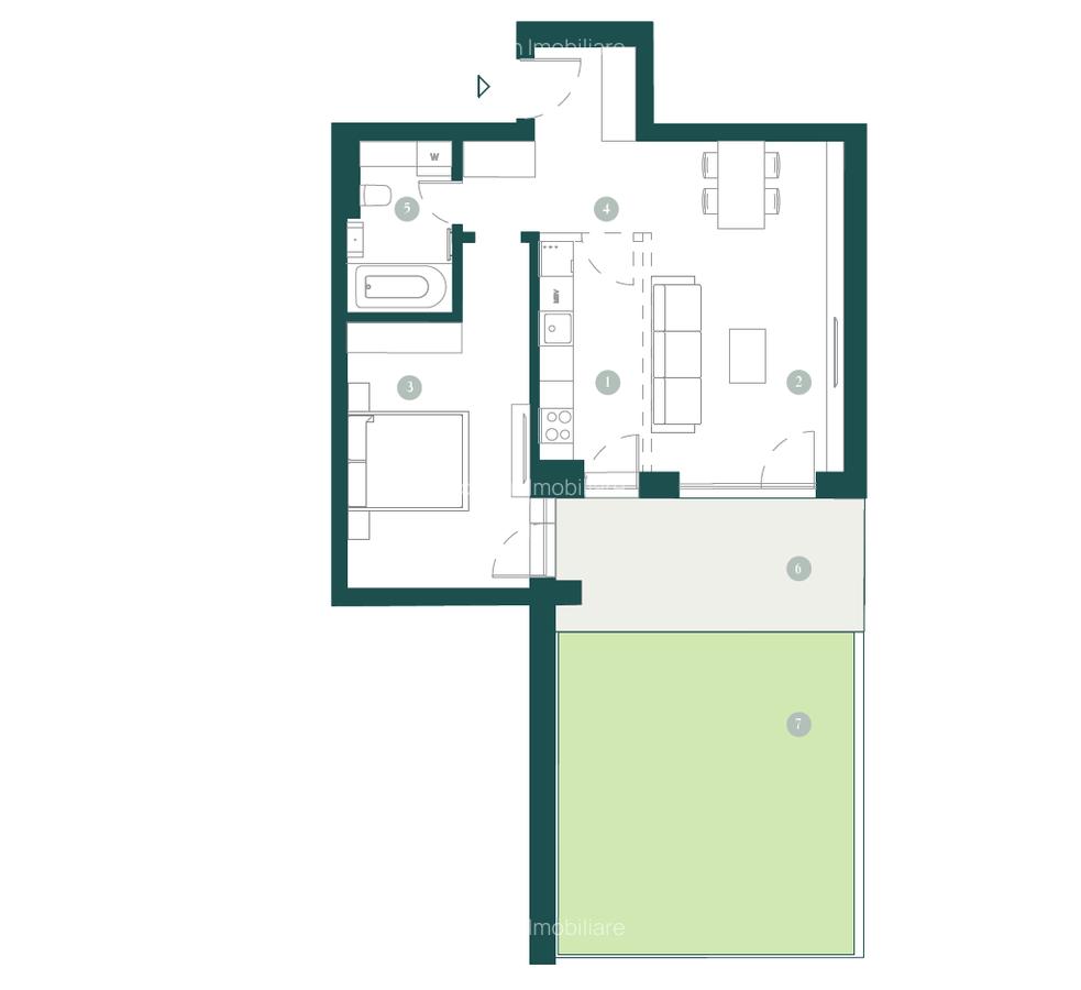 Paltim, Apartament cu gradina si parcare - 3