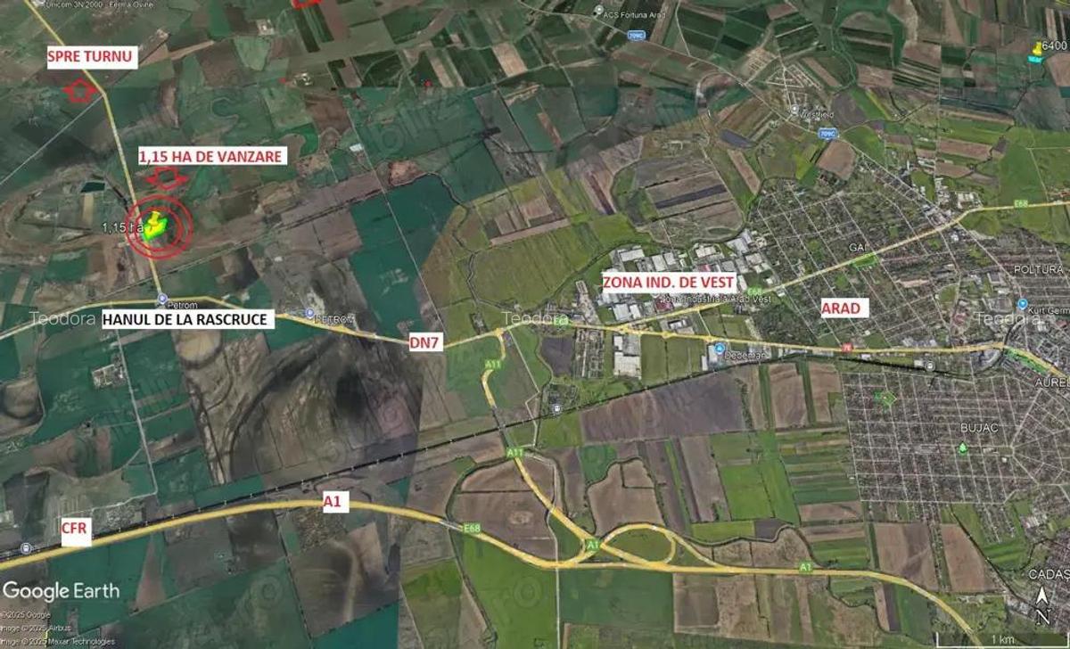 11.500 mp teren cu front de 100 m la soseaua Arad-Turnu - 3