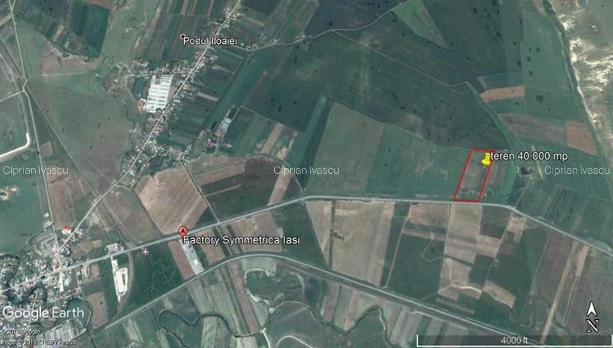 Teren, 40.000 mp, E583,  intre Letcani si Podu Iloaiei - 1