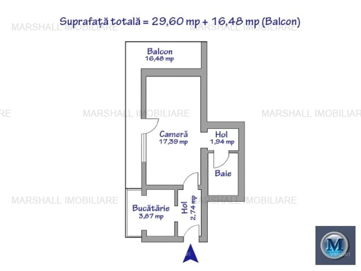 Garsoniera de vanzare, zona Andrei Muresanu, 46.8 mp #16528 - 11