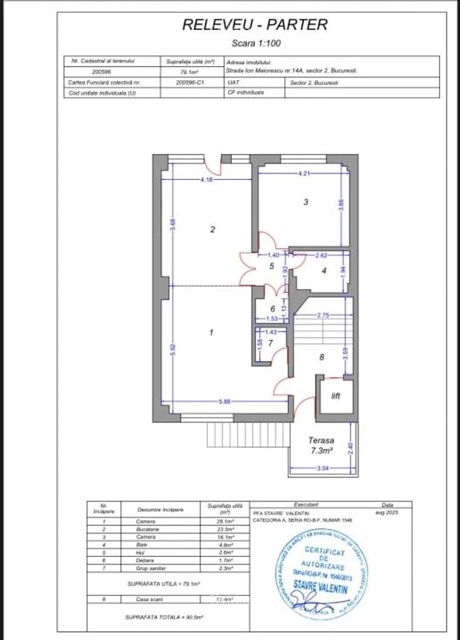Apartament 2 camere, etaj parter cu curte interioară, metrou OBOR - 5