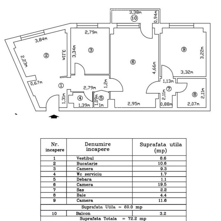 Apartament 3 camere Auchan Vitan an 1985 - 7