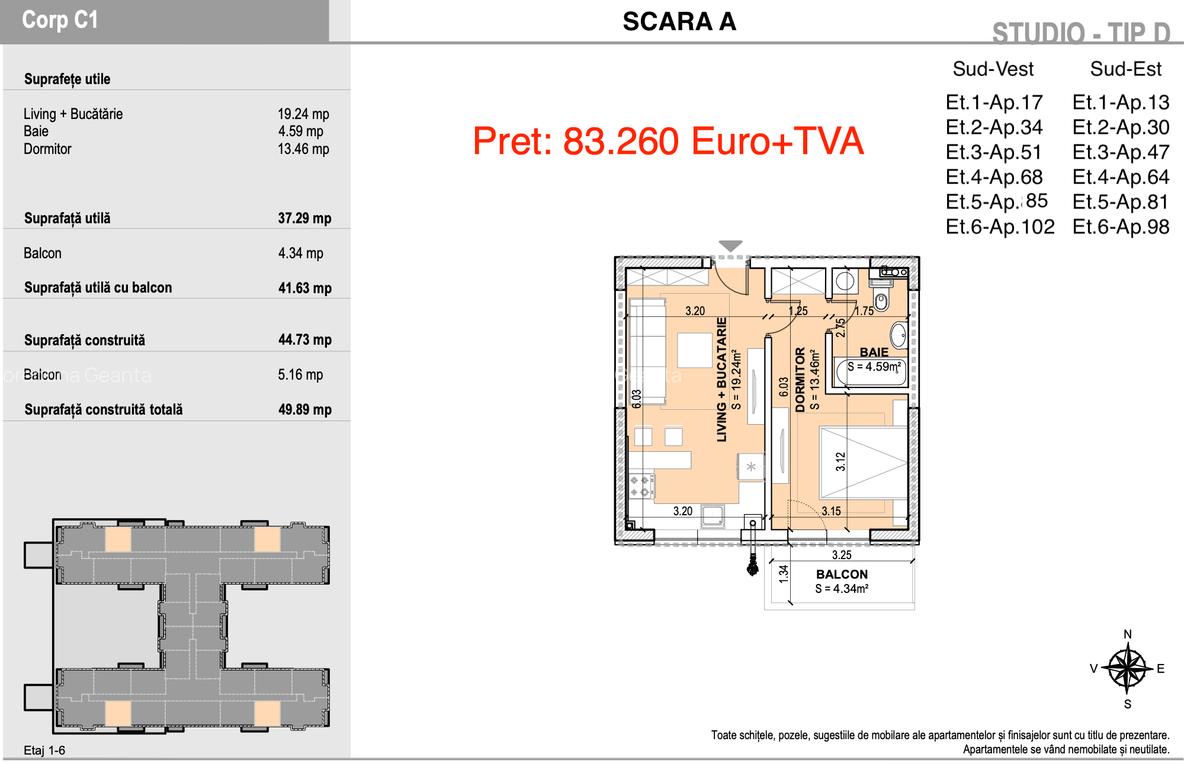 2 camere-Tip Studio-Rotar Park Residence-2 - 4