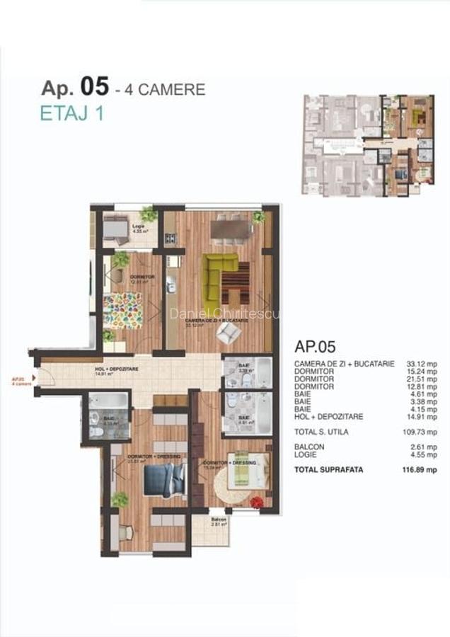 Apartament 4 Camere Zona Constantin Brancoveanu 116.89Mp - 9
