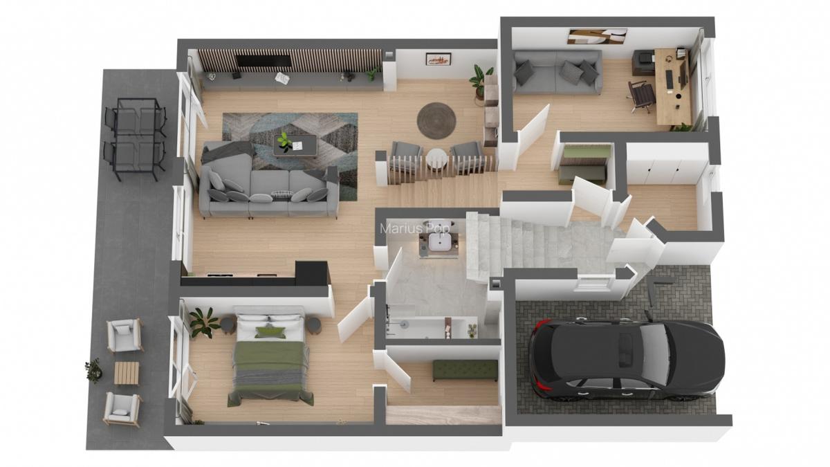 Apartament 3 camere, 68 mp + gradina 200 mp, Apahida - 3