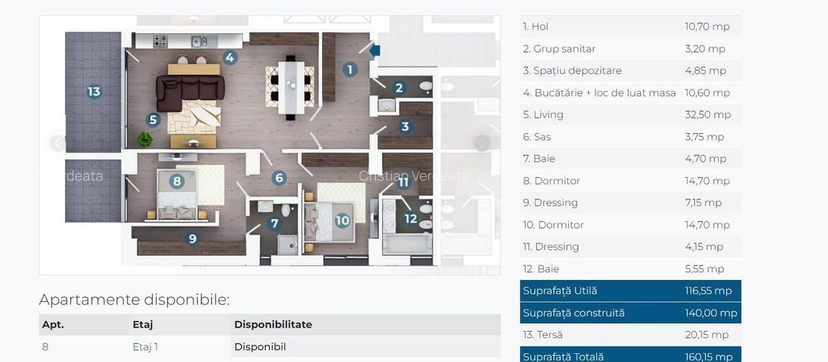 APARTAMENTUL TAU DE LANGA PARCUL VERDI || FLOREASCA || 3 CAMERE - 15