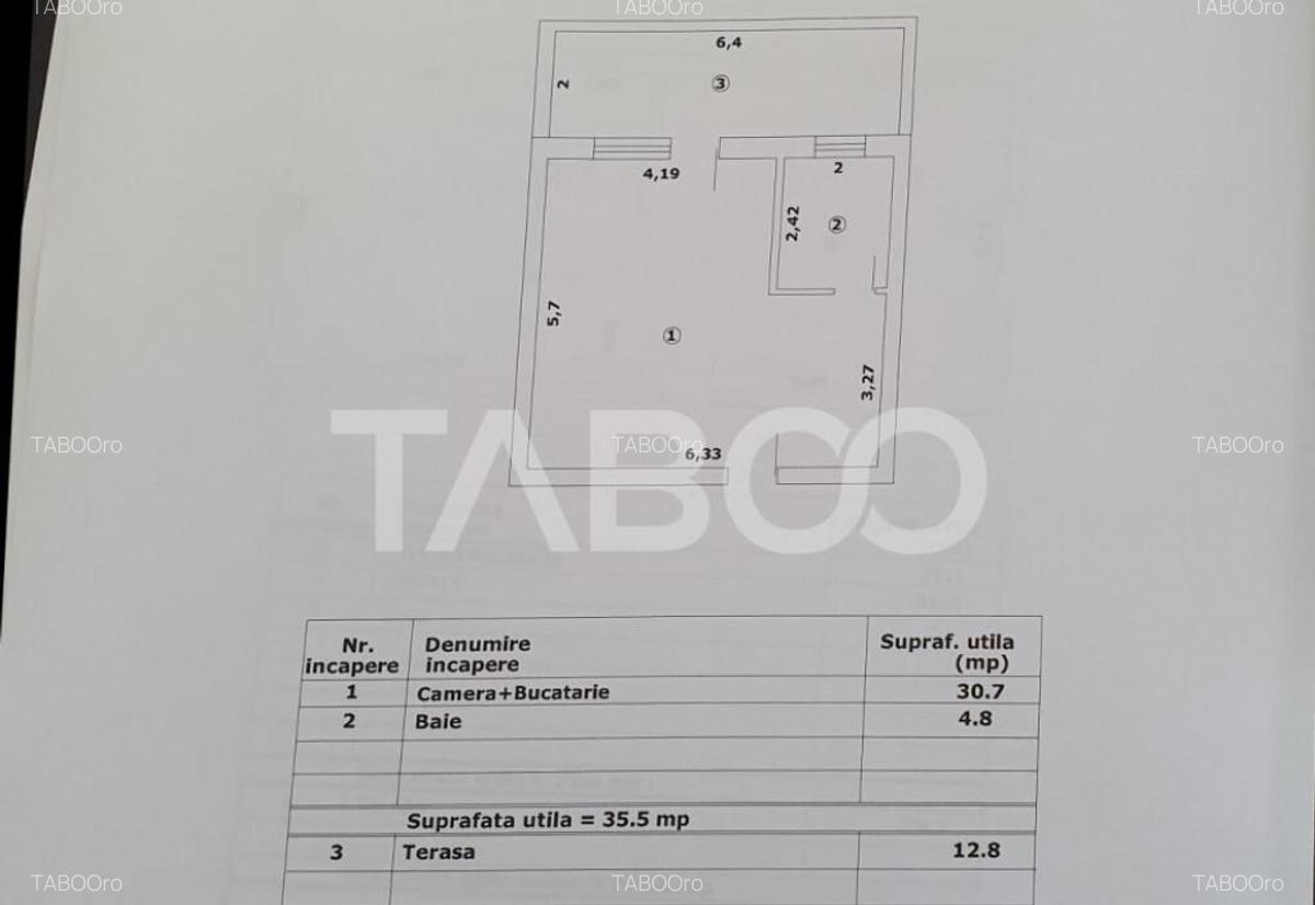 Studio de vanzare 36mp utili + terasa 13 mp constructie 2025 - 2
