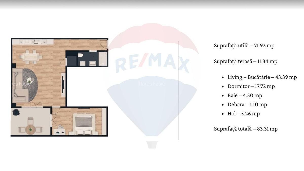 Apartament cu 2 camere decomandat în Circumvalațiunii - 21