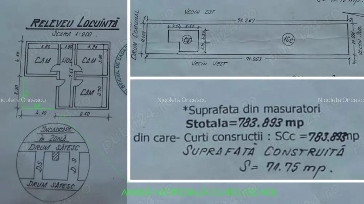 Casa batraneasca + teren generos 783mp Cumpana 95.000 (negociabil) - 2