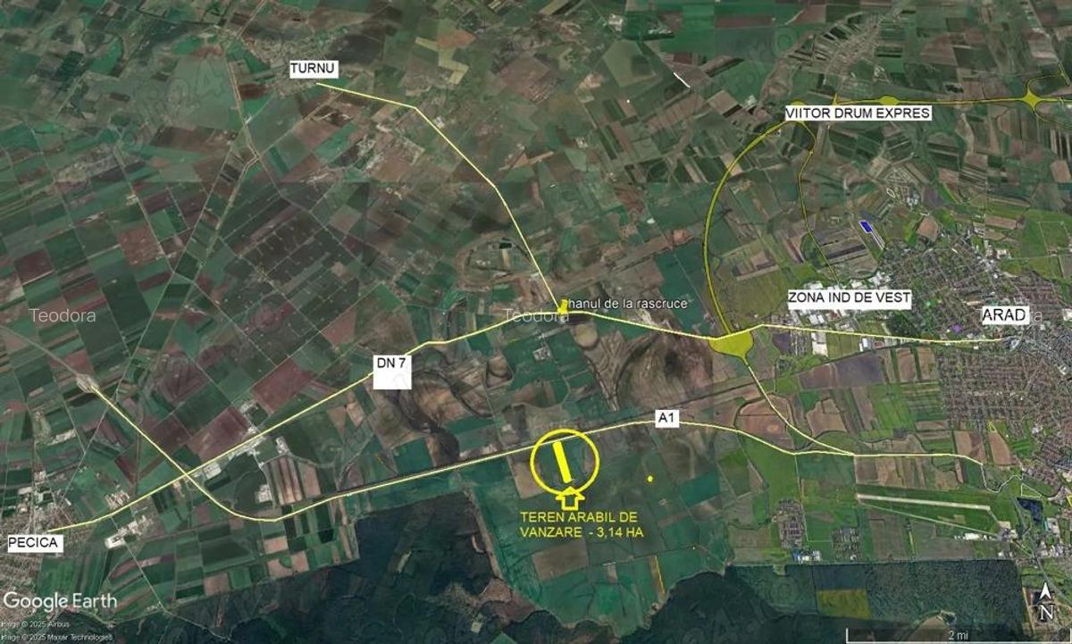 3,14 ha teren langa autostrada A1, pret de ocazie - 3