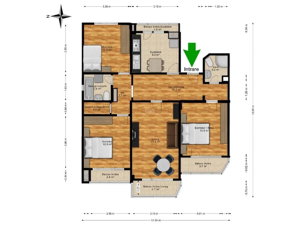 Apartament 4 camere, 103 m², etaj 2/4-Băneasa-București-Ploiești, viitor metrou - 16