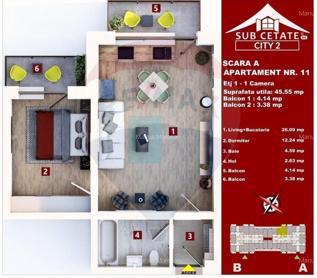 Apartament tip studio in Subcetate City 2 - 8