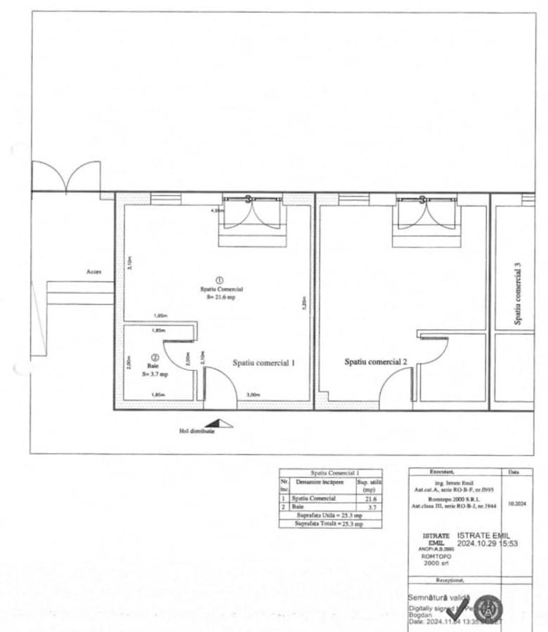 2 spatii comerciale de 25.3, si 33.9mp,  bloc nou,  TINERETULUI - CHIAJNA - 3