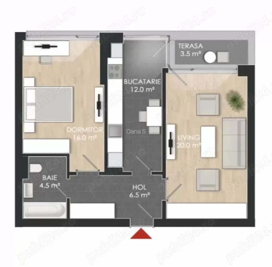 Apartament 2 camere complet nemobilat spre inchiriere - Atria Urban Resort - 2