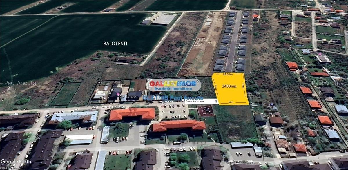 Teren 2433 mp Balotesti str Ion  Creanga cu utilitati - 3