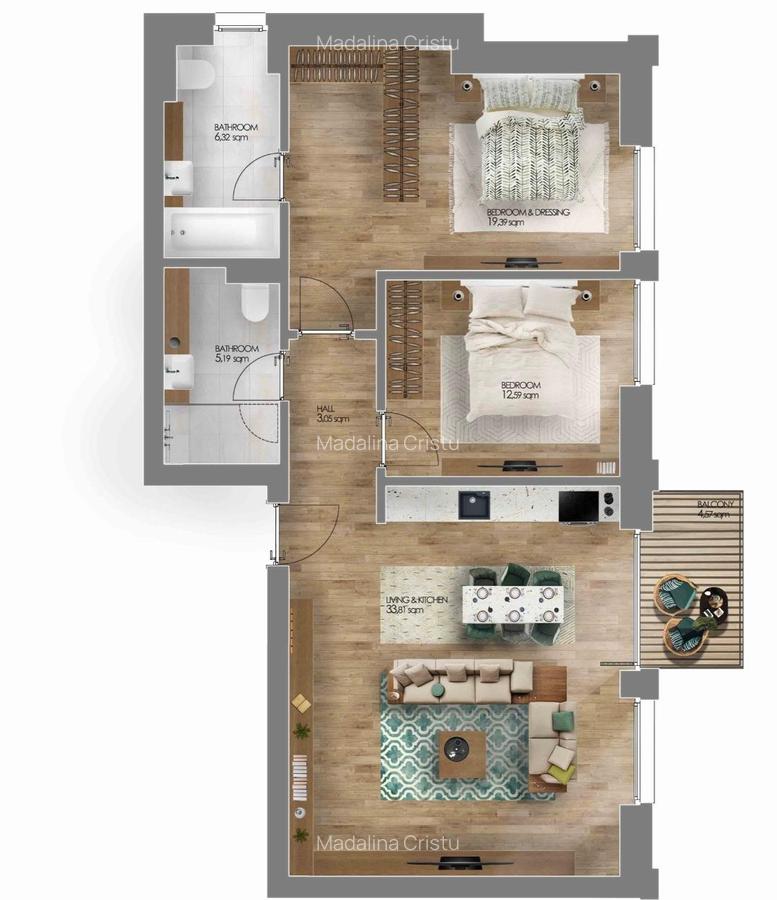 Apartament 3 camere splendid, Amber Forest/Comision 0 - 16