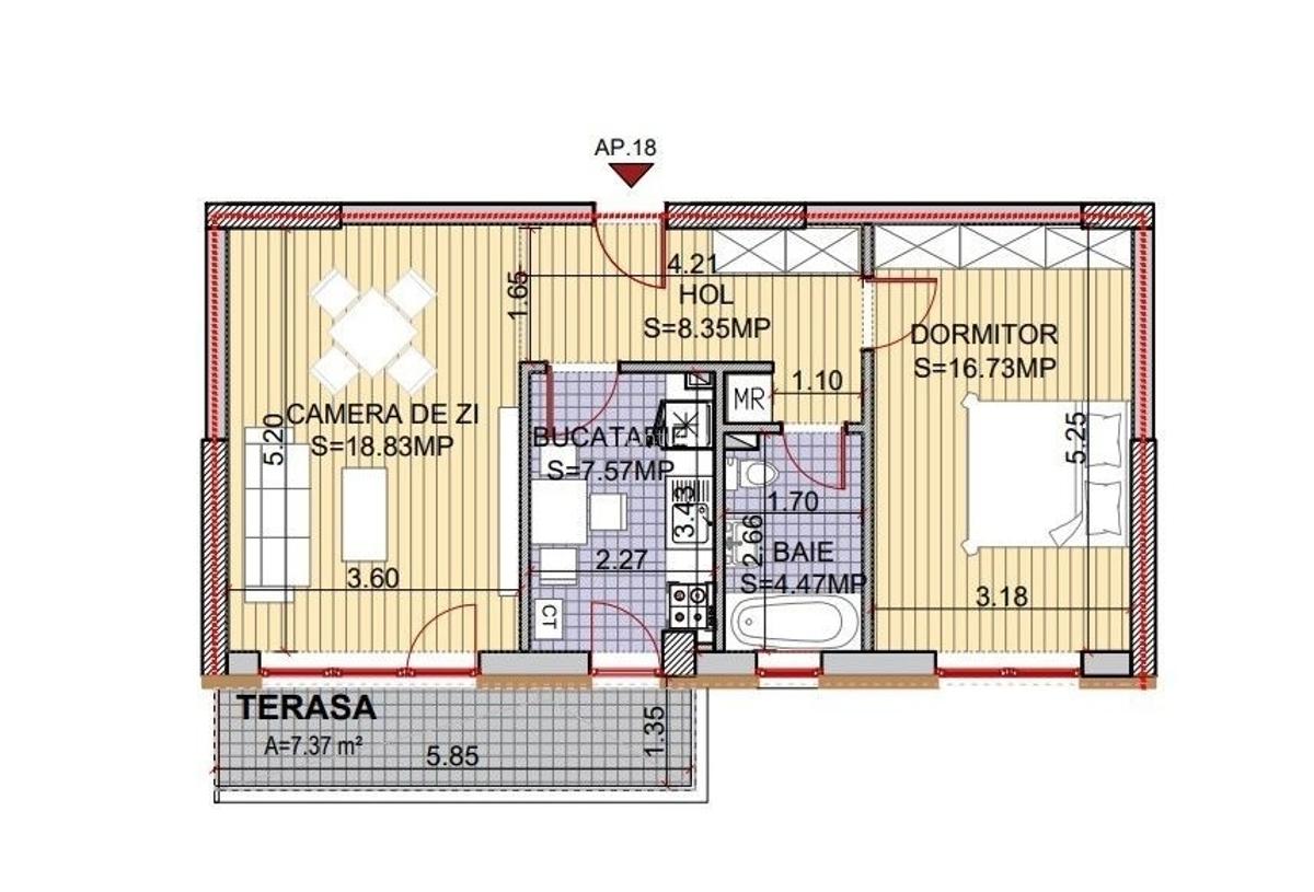 Oltenitei intrare Popesti, spatios 2 cam., 66 mp - 2