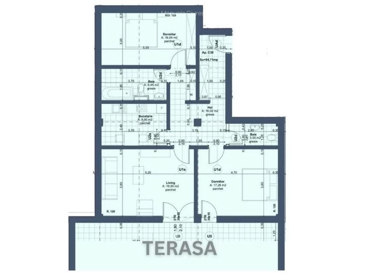 Apartament deosebit cu 3 camere | Terasa 66mp | Lipovei - 14