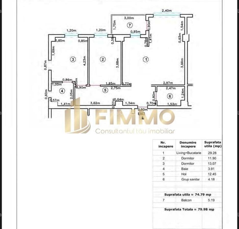Apartament 3 camere Semifinisat | Decomandat | 80 mp | ID:1334 - 10