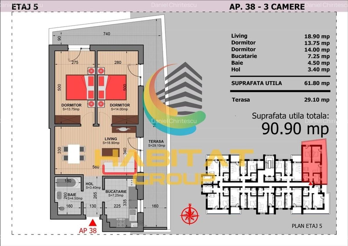 Apartament 3 Camere Decomandat Sector 4 Grand Arena 90.9Mp - 2
