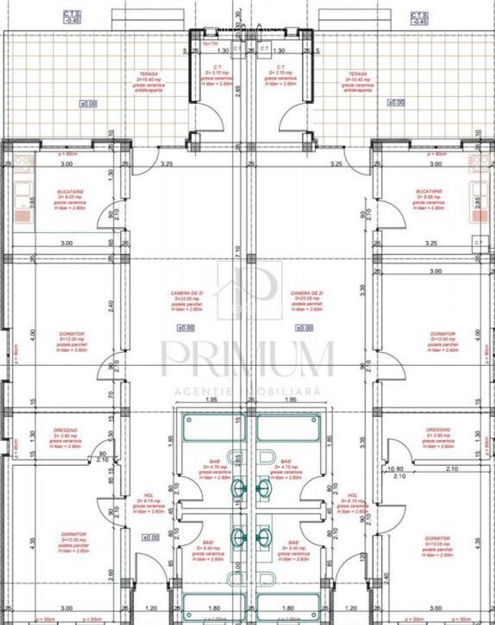 Duplex modern - teren 455 mp - terasa mare - 2 bai - 3