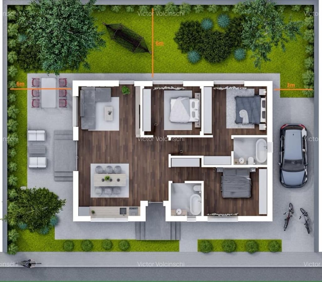 Tunari, casa parter, 120mp, lot 337mp, Green Place - 10