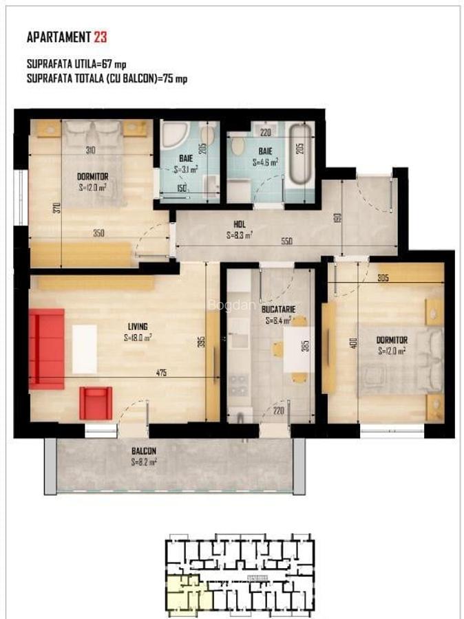 Apartament 3 camere - 75 mp, direct dezvoltator - 1
