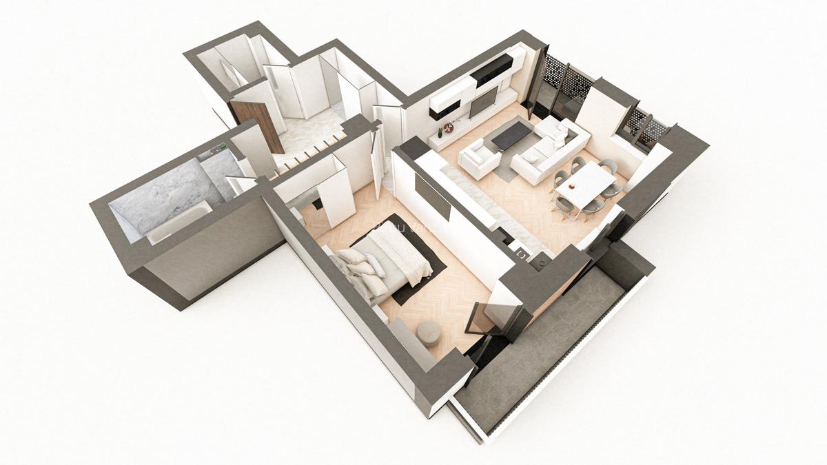 BRAUS CONFORT - Apartament Tip E – 2 Camere Open Space + Dressing - 2 BRAUS CONFORT - Apartament Tip E – 2 Camere Open Space + Dressing - 2