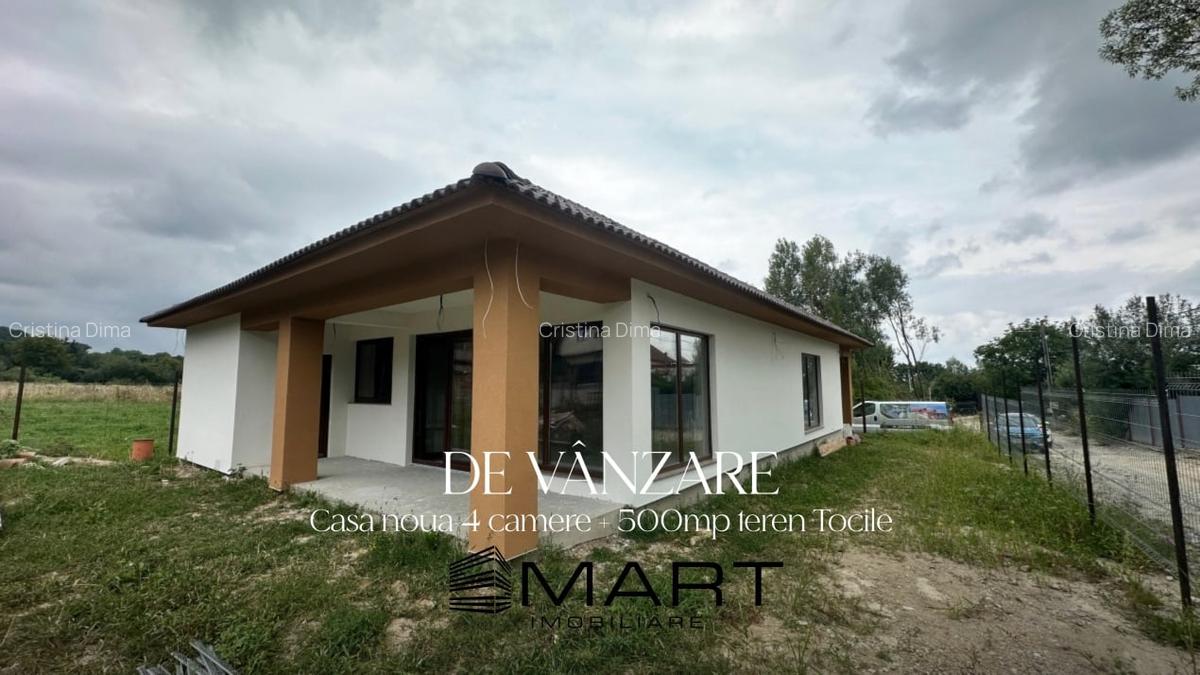Casa noua pe un nivel - 4 camere, 150 mp, 2 fronturi stradale in Tocile - 1