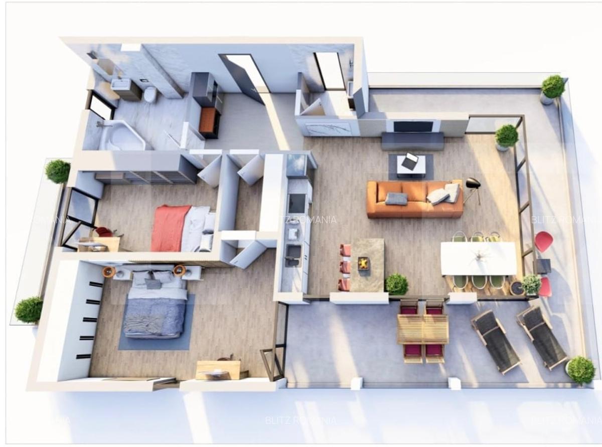 Apartament cu 2 camere, etaj intermediar, terasa, Braytim - 13