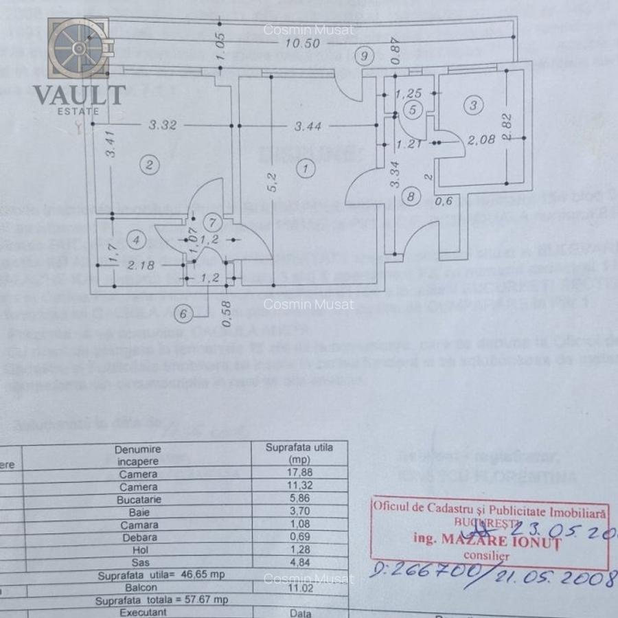 APARTAMENT 2 CAMERE 58 MP - COMPLET RENOVAT - BALCON 11 MP - DOMENII - 12