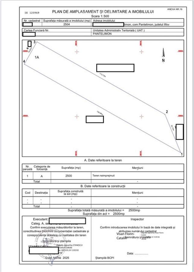 Pantelimon, teren 2500mp, D20ml, intravilan conform Noul PUG - 1