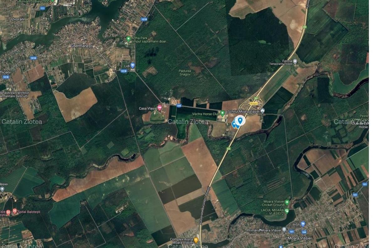 Teren intravilan(2200 mp/4500 mp) cu deschidere la autostrada A3! - 2