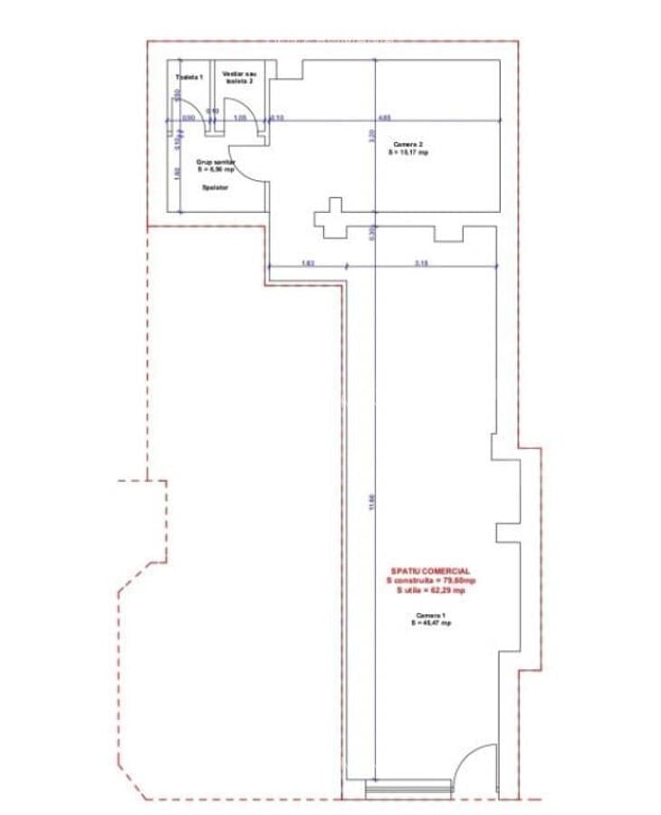 Spa?iu comercial, 62 mp, zona Ultracentral - 1