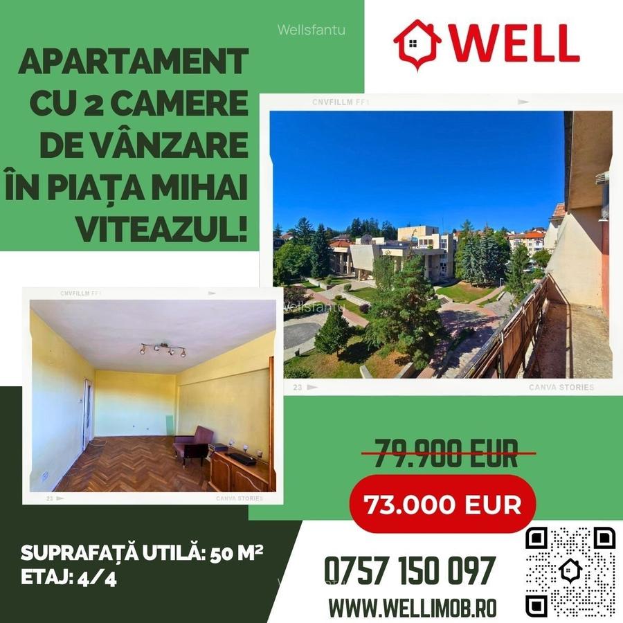 Apartament cu 2 camere de vânzare în Piața Mihai Viteazul! - 10